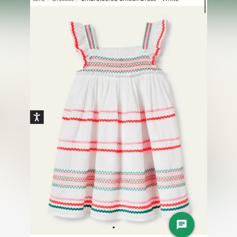 Mini Boden Embroidered Smocked Dress